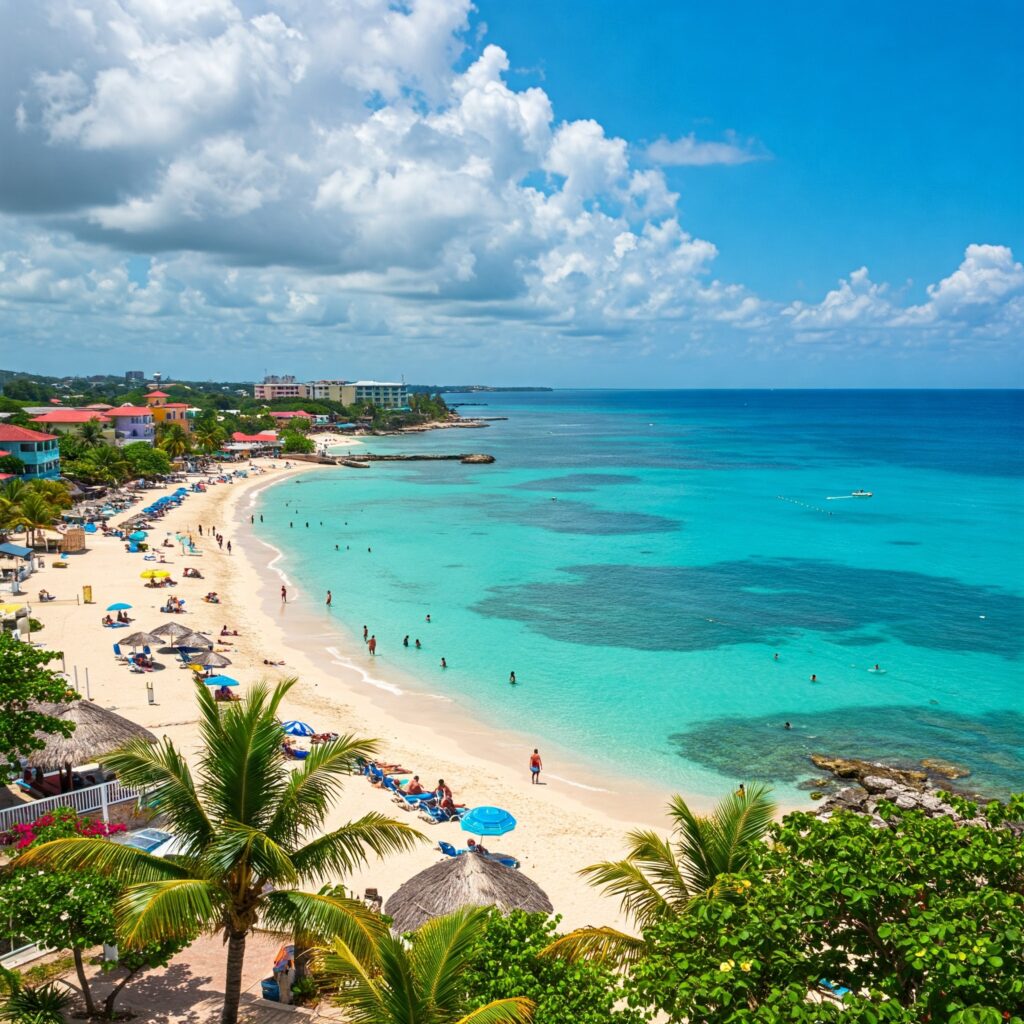 Hurricane season in Negril, Jamaica – coastal view under cloudy skies