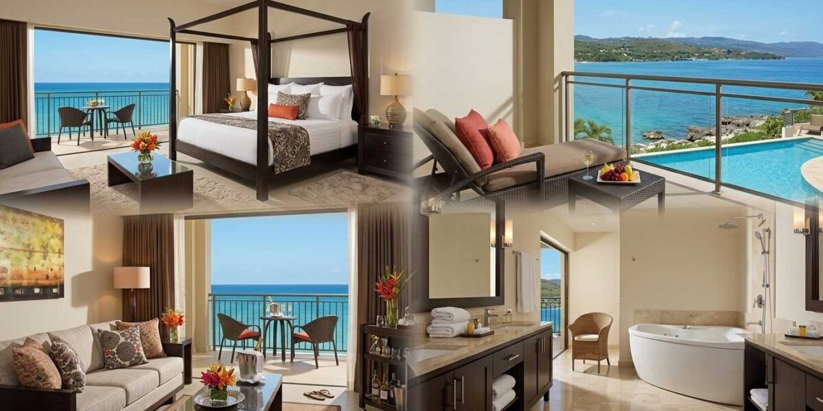 Luxury rooms and suites at Secrets Wild Orchid Montego Bay featuring ocean views, private balconies, and upscale amenities.