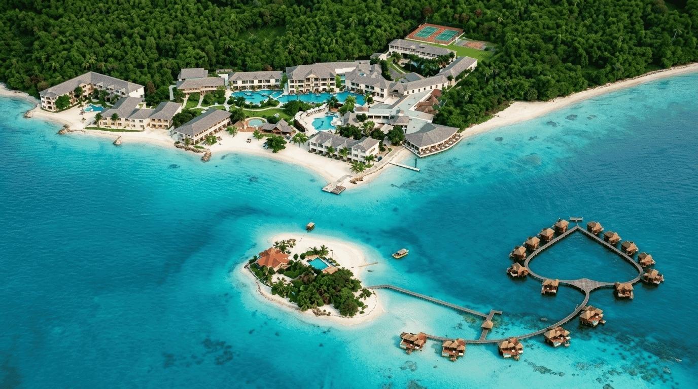 Sandals Royal Caribbean in Montego Bay, one of the top five star resorts in Jamaica with overwater villas and private island