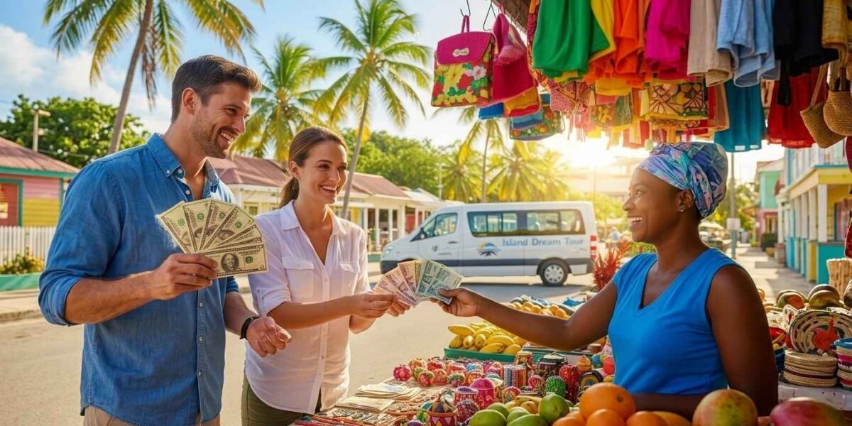 Does Jamaica accept US dollars? Can you use American money in Jamaica? Tourists using US bills at a local Jamaican market.