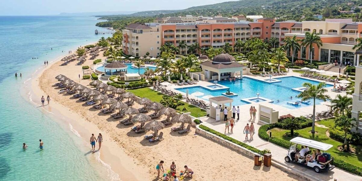 Is Iberostar Montego Bay Safe showing guests enjoying Iberostar Rose Hall Beach Resort with secure facilities and beachfront amenities.