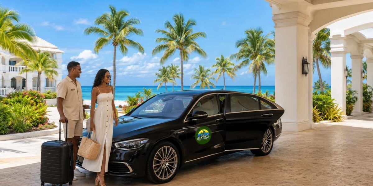 Island Dream Tour luxury transfer to Jewel Grande Montego Bay Resort with a Mercedes sedan and professional chauffeur.